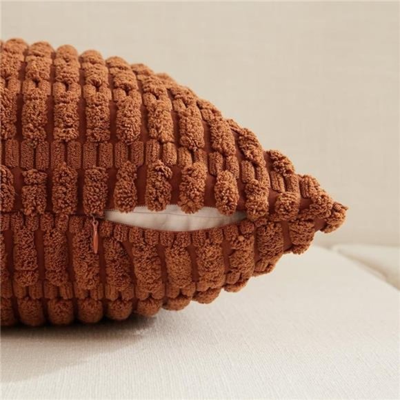 2 Packs Rust Decorative Throw Pillow Covers 18x18 Inch for Living Room Couch Bed - Picture 8 of 8